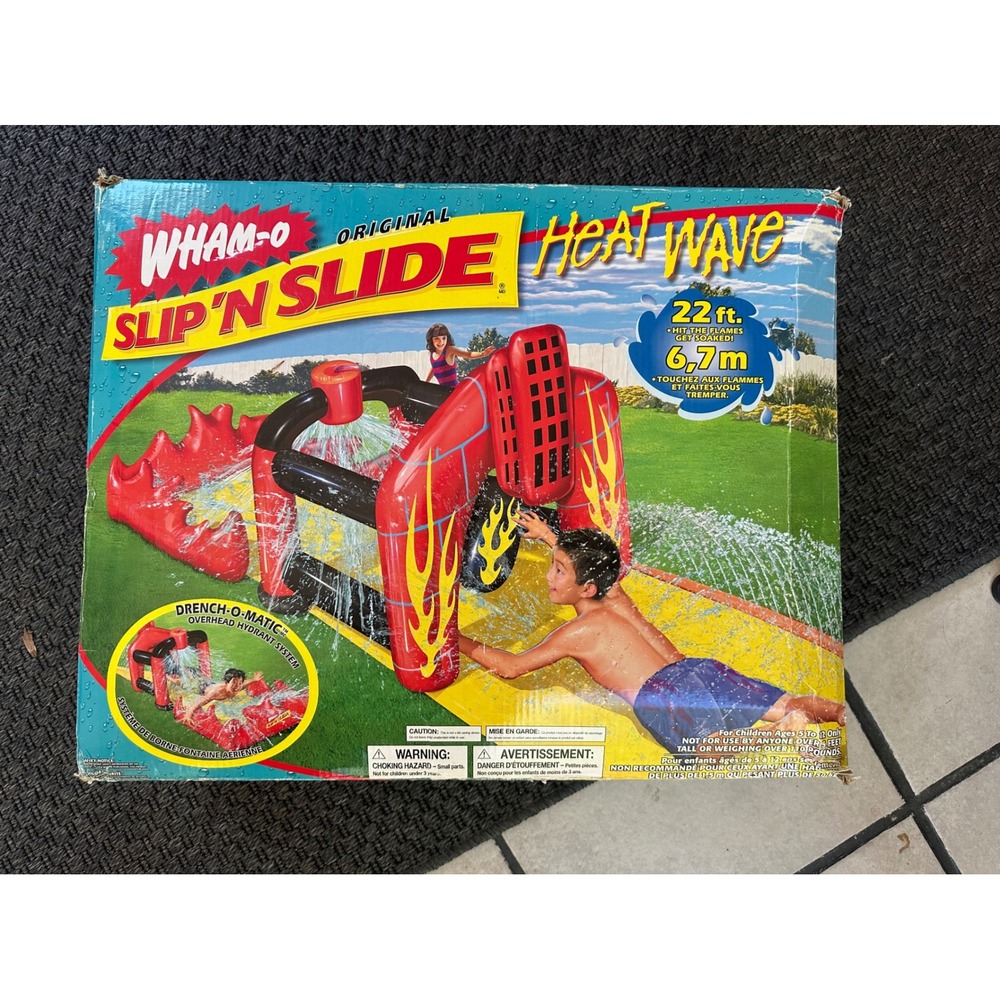 Wham-O Slip N Slide Heat Wave 22ft Backyard Water Slide‎ Drench-O-Matic Vintage